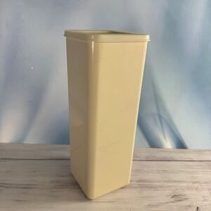 Tupperware Canister 1696-6 Vintage Almond Cream Tall Square Modular Mate Storage